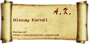 Alexay Kornél névjegykártya