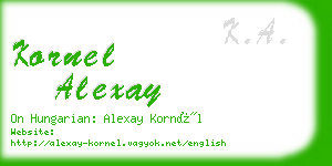 kornel alexay business card